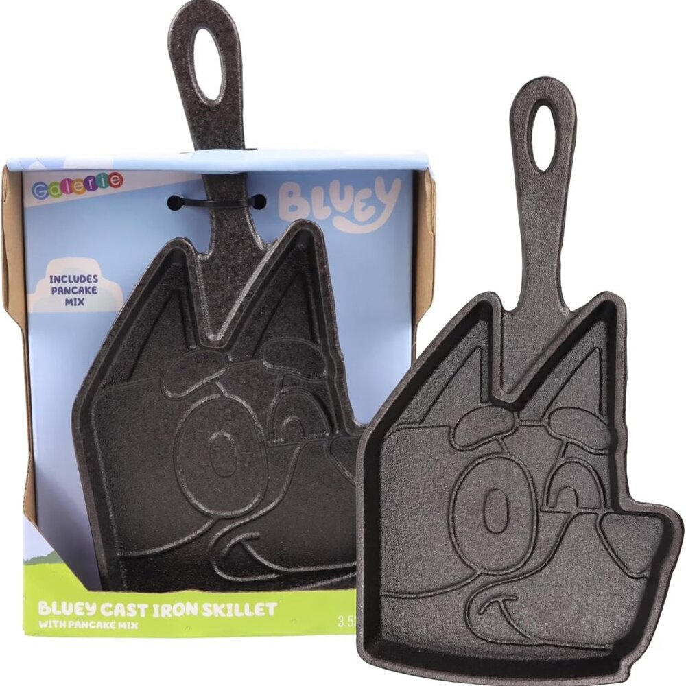 Bluey Cast Iron Pancake Skillet with Mix Cartoon Breakfast Character | Christmas